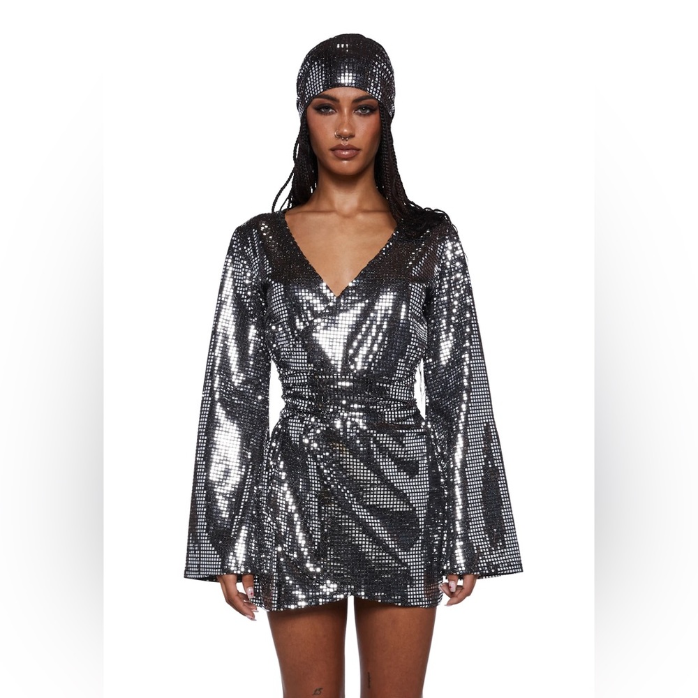 Dolls Kill Silver Disco Fever Costume Set - Small